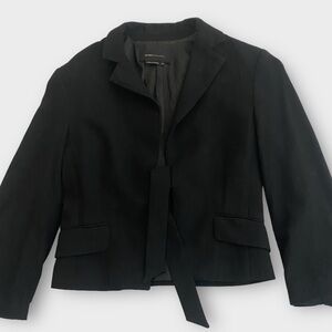 BCBG Max Azria Women’s Blazer Jacket XS Wool Blend Tie Front Corpcore Academia